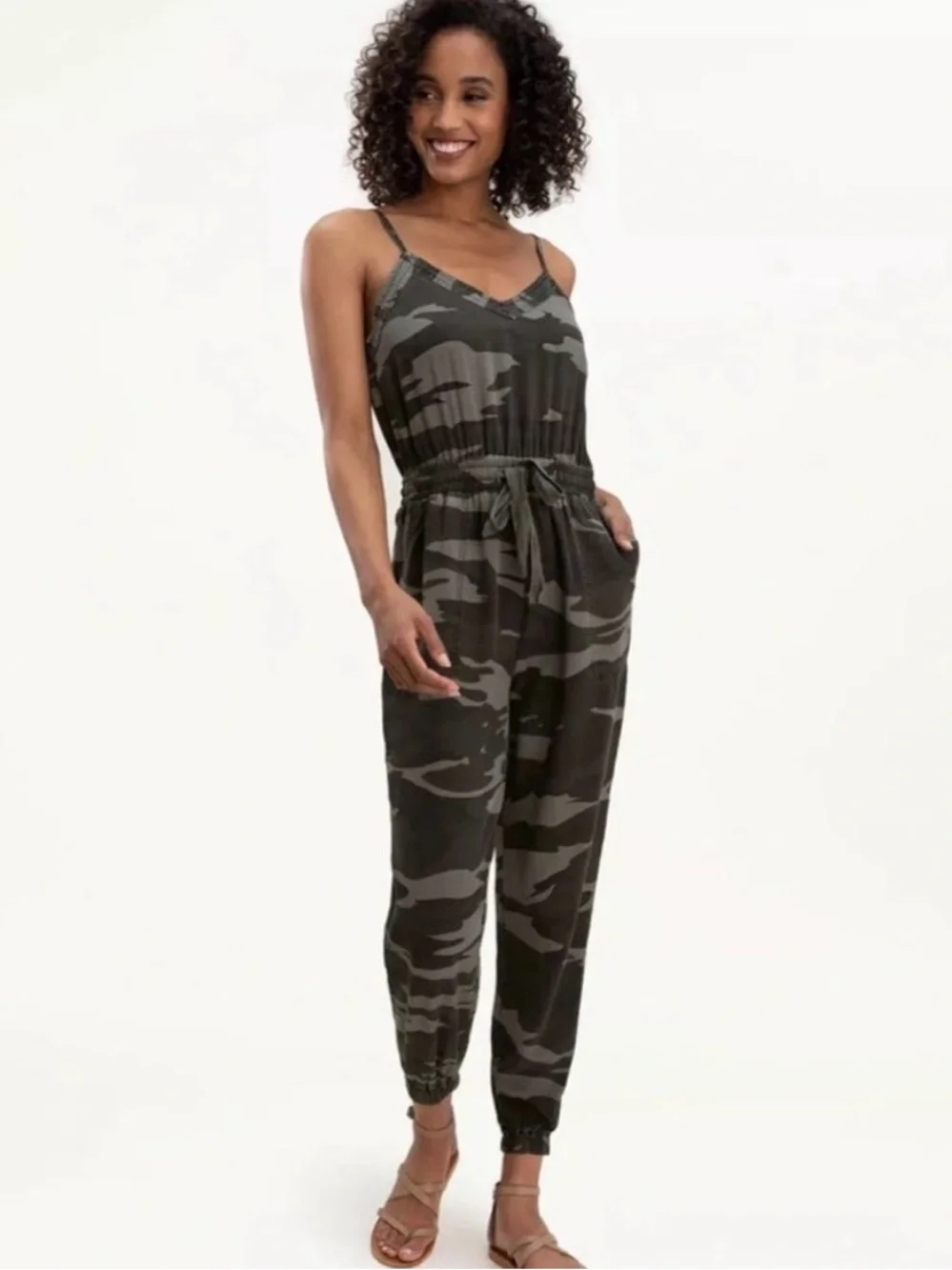 Splendid Camo Print Utility Jumpsuit - Picture 1 of 4